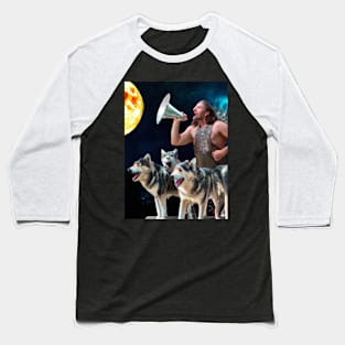 The animal lover with dogs sheering to space lovers and the moon Baseball T-Shirt